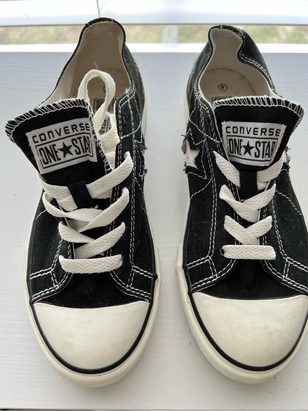 Converse Kids One Star Low Top Sneakers - Black and White